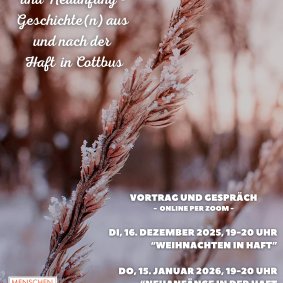 Plakat_Zwischen Abschied und Neuanfang_Geschichte(n) aus der Haft_online Angebot per zoom